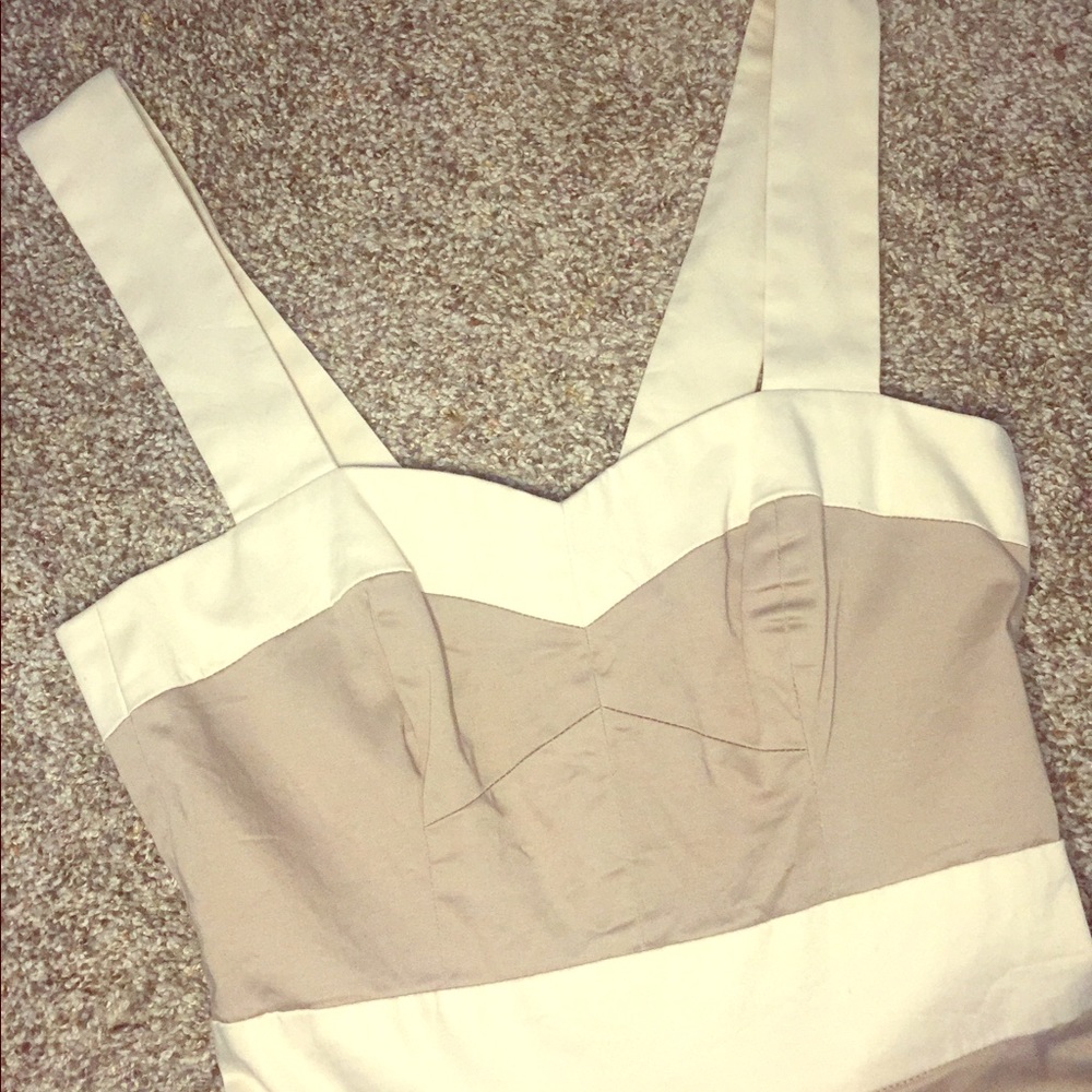 French Connection Fitted Taupe dress