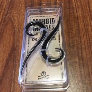 Black Clear Glass 0G Swirl Gauges Morbid Metals