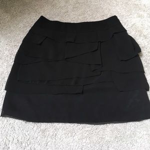 ZARA black chiffon raffle mini skirt, size M