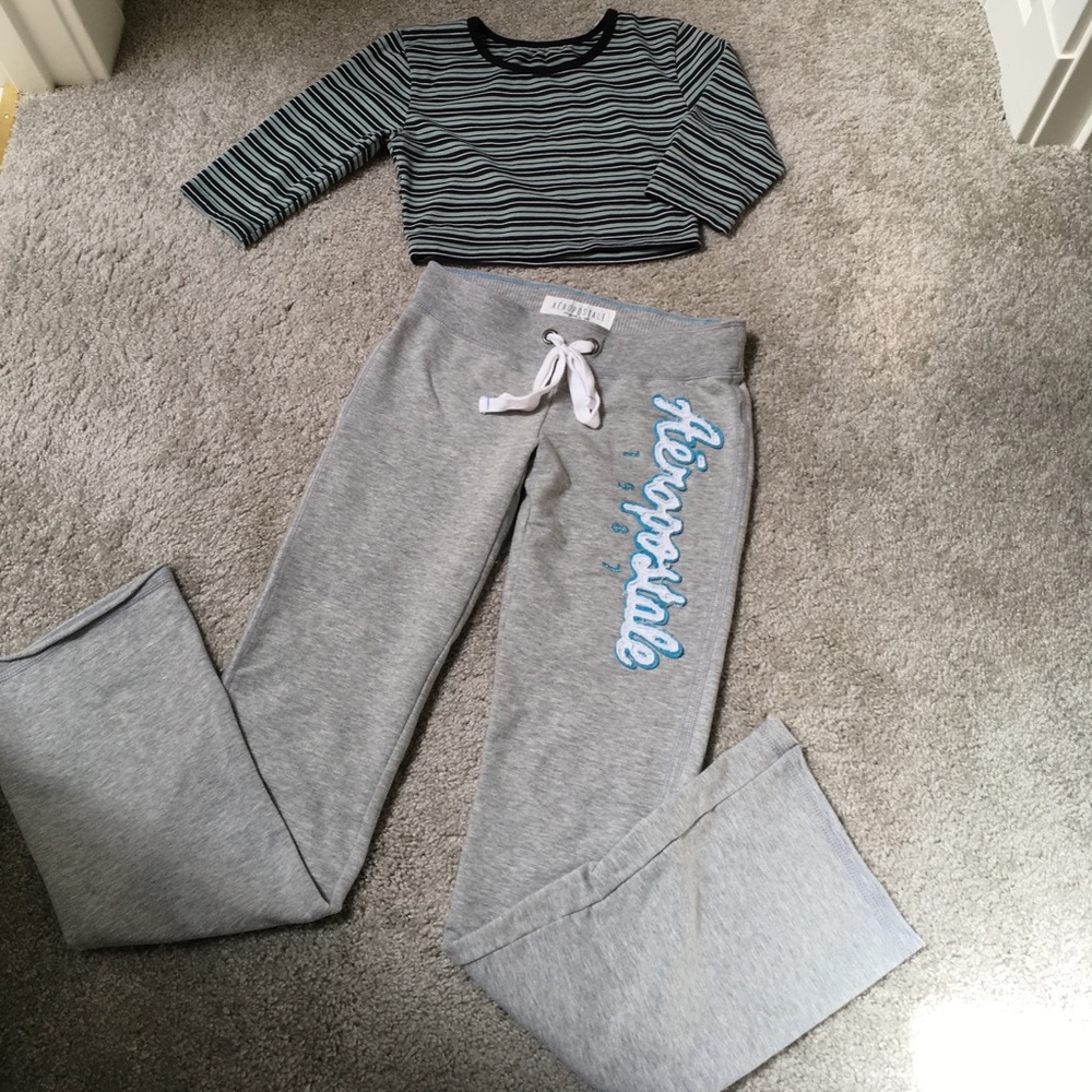 Aeropostale fit & flare pants, + free  shirt