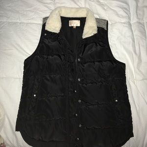 Black and grey knit fashion vest
