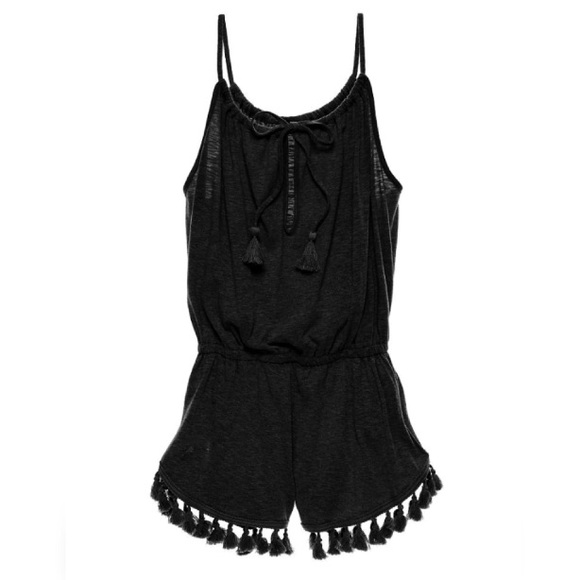COVERUP Tassel Beach Romper Black SHORTS NEW - Picture 3 of 3
