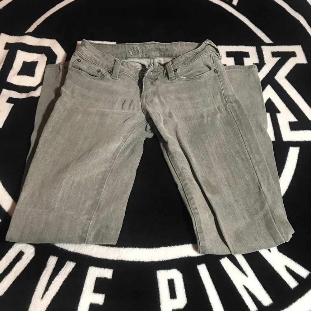 Gray bullhead skinny jeans