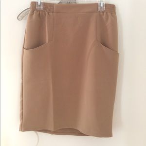 Camel pencil skirt