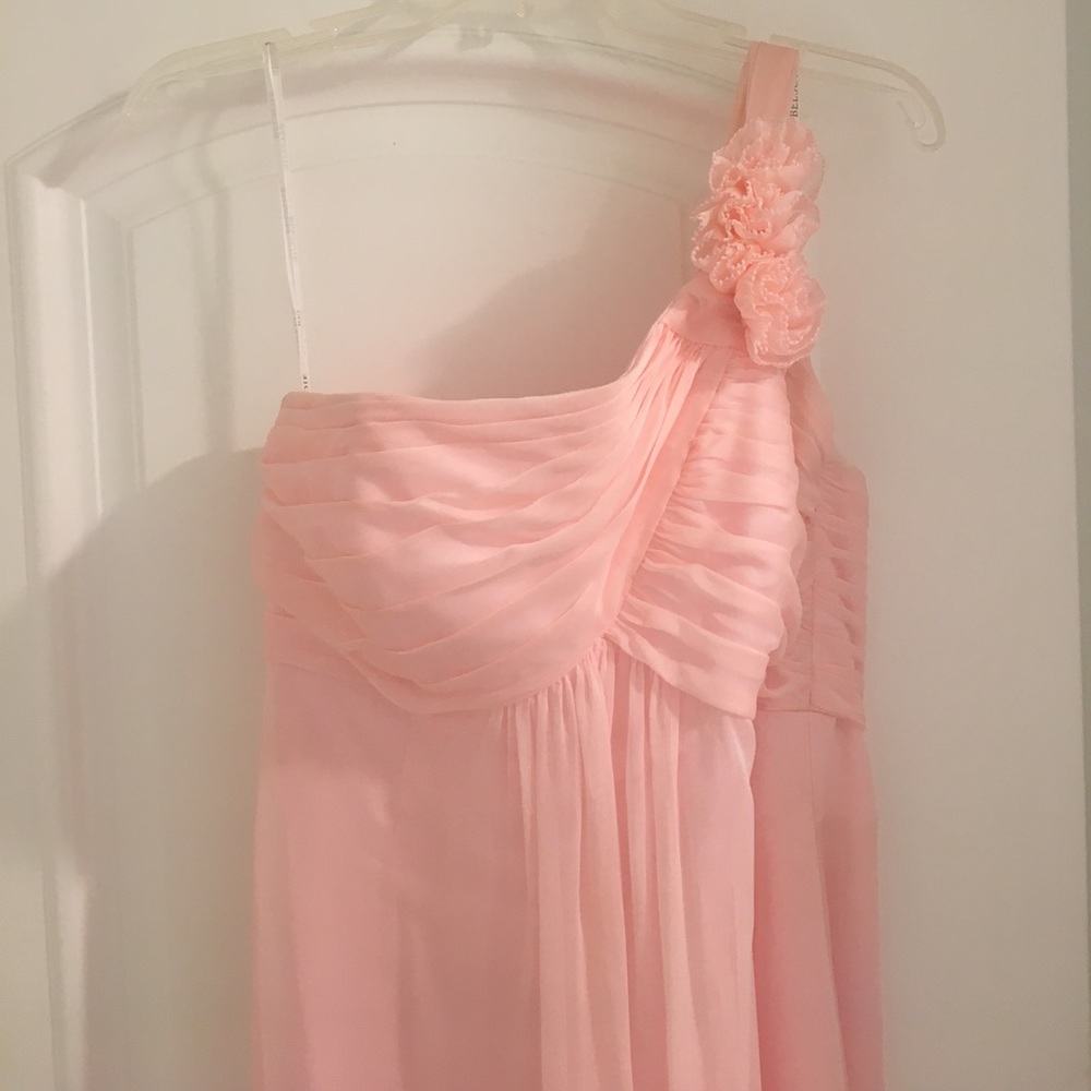 Blush Pink Bridesmaid Dress, One Shoulder Dress