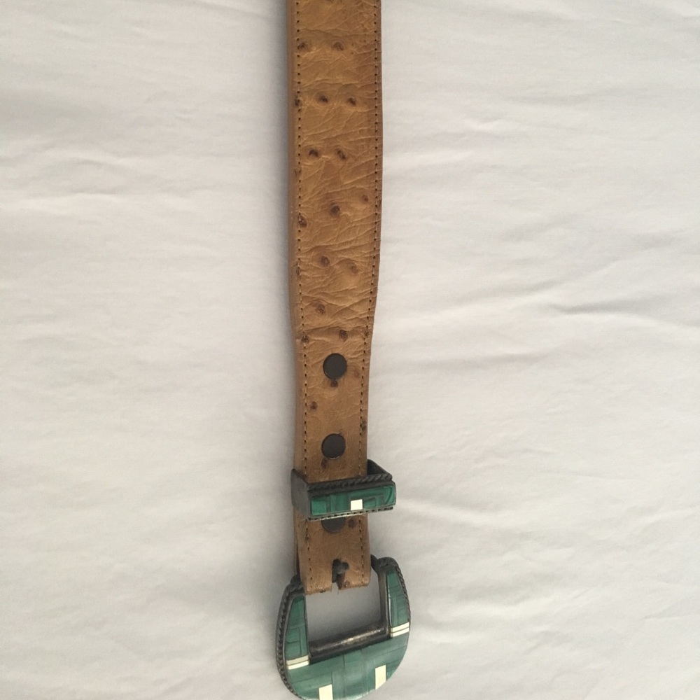Camel colored genuine ostrich belt size 32