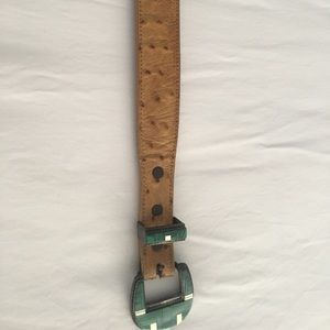 Camel colored genuine ostrich belt size 32