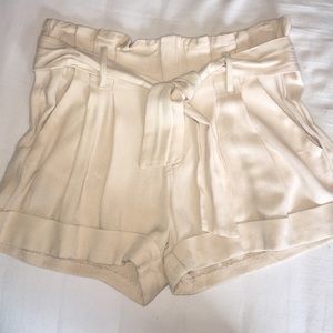 Sparkle and Fade Cream Pleated Tie Shorts