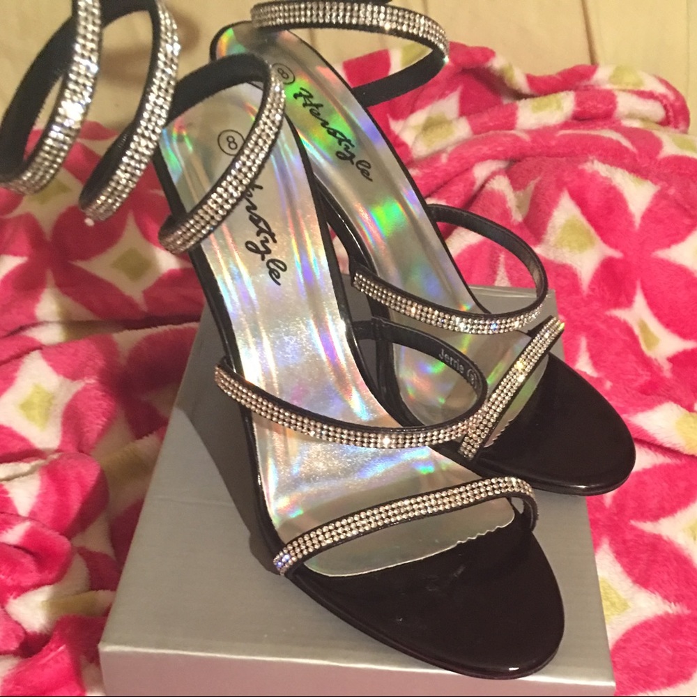 Black and Silver Heels