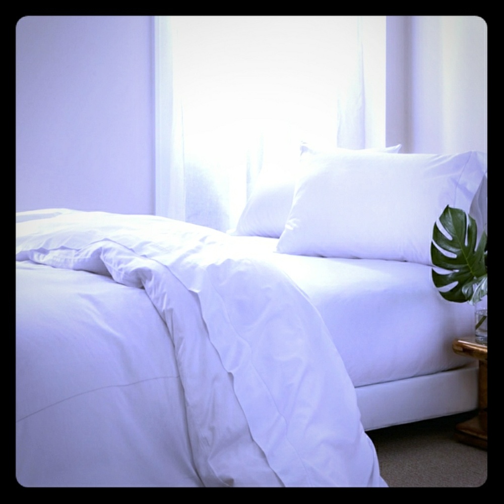 King size Frette White sheets, cases