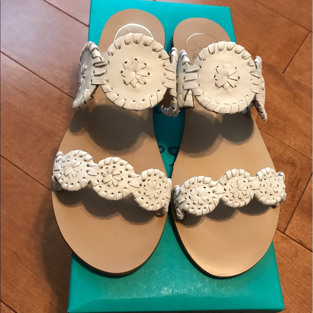 Jack Rogers White Lauren Sandal Sz. 6