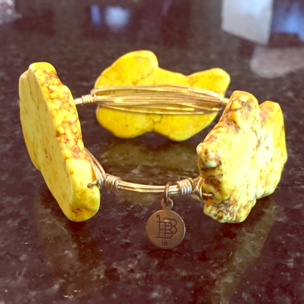 Bourbon & Boweties Bangle Bracelet Yellow Stone