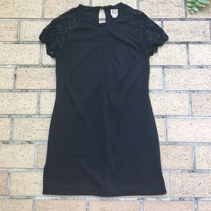 Short black cotton dress