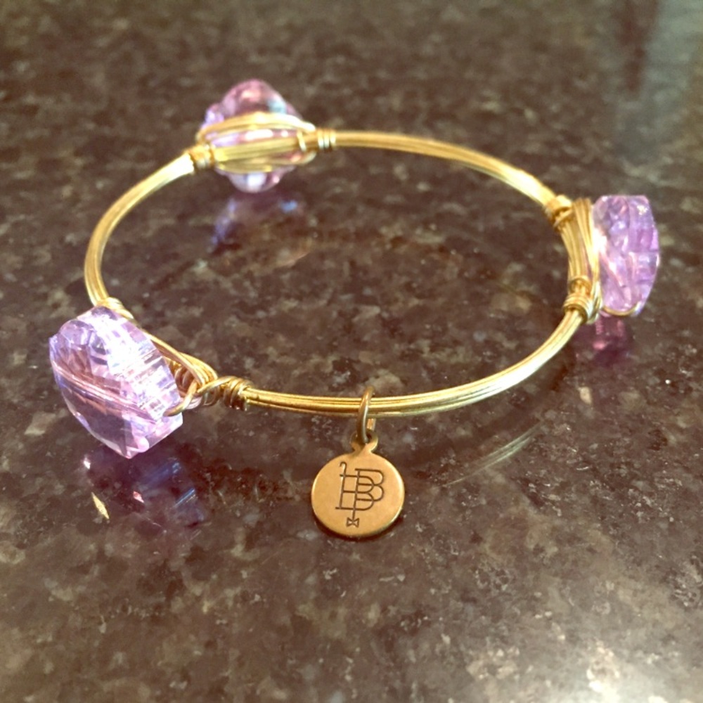 Bourbon & Boweties Bangle Bracelet Purple Gold