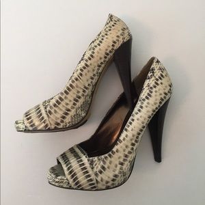 Aldo snake peep toe platform heels