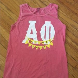 Alpha Phi pink bid day tank top