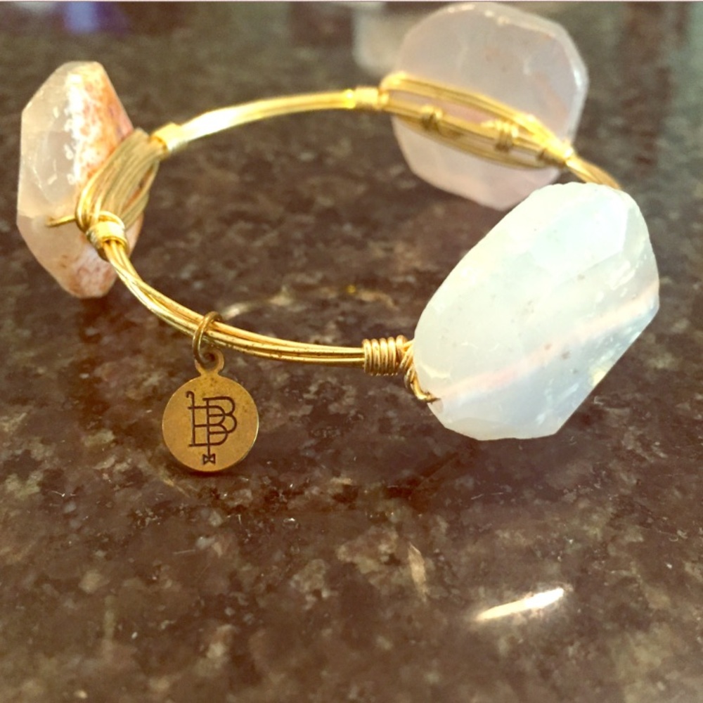 Bourbon & Boweties Bangle Bracelet Pink Gold