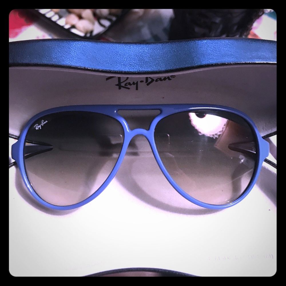 Electric Blue Ray Ban Aviator Glasses