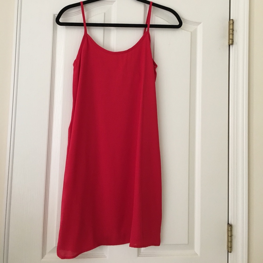 Red Slip Dress with Bow Back