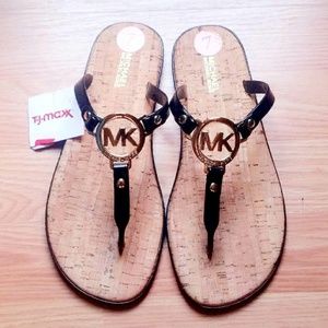 NWT Michael Kors Black jelly thong sandals size 7M