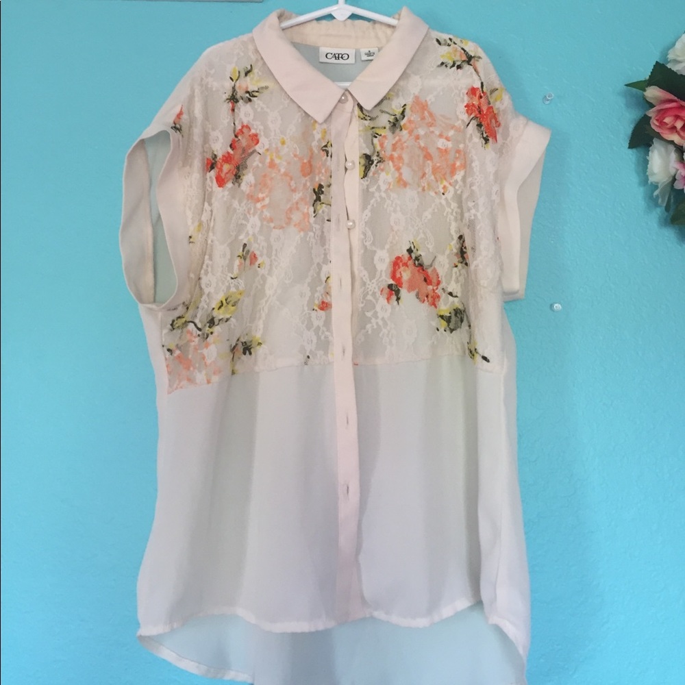 Super cute, button down, floral blouse from Cato