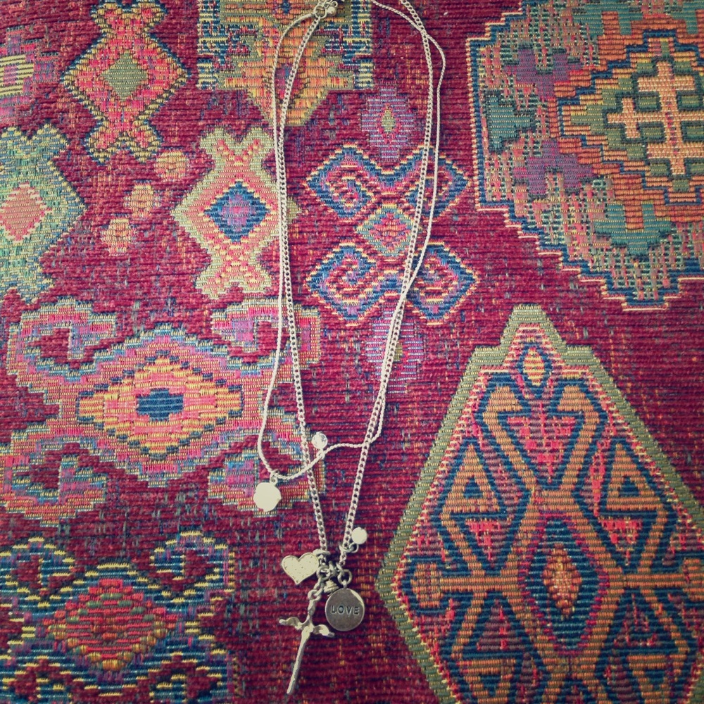 Double strand charm necklace