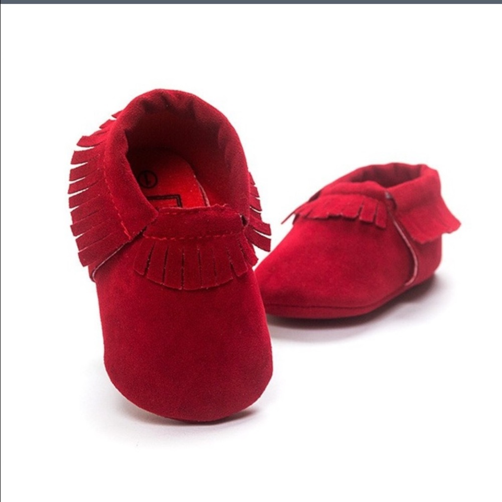 Red moccasins black and blue 20 each