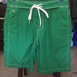 Green Lacoste Swim Trunks Medium
