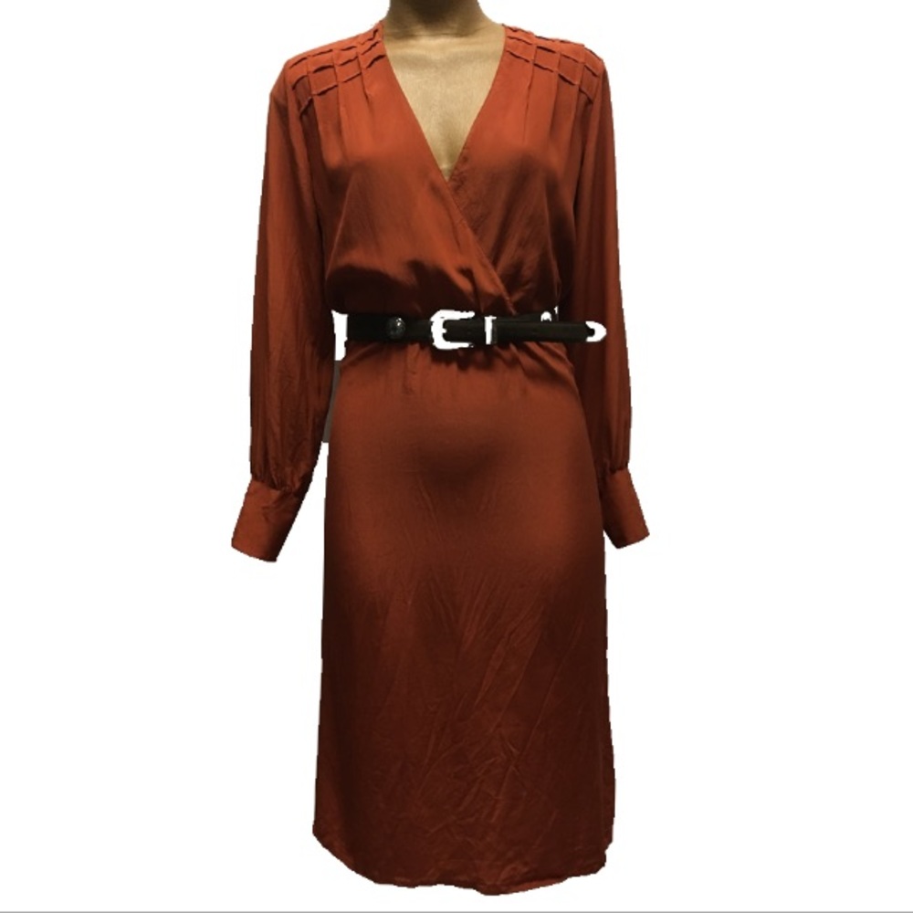 Vintage Midi Silk Dress, Size 6-8