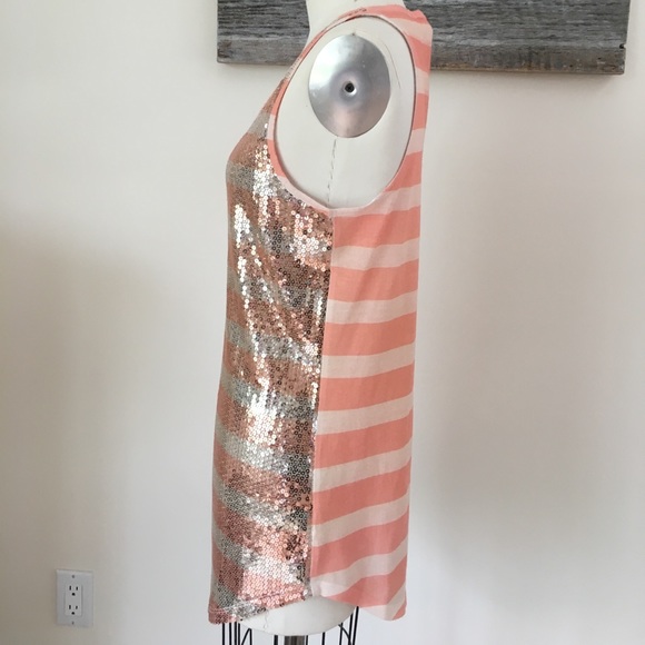 Anthropologie Beachy Glam Peach Sequin Tank Dress - Picture 4 of 8