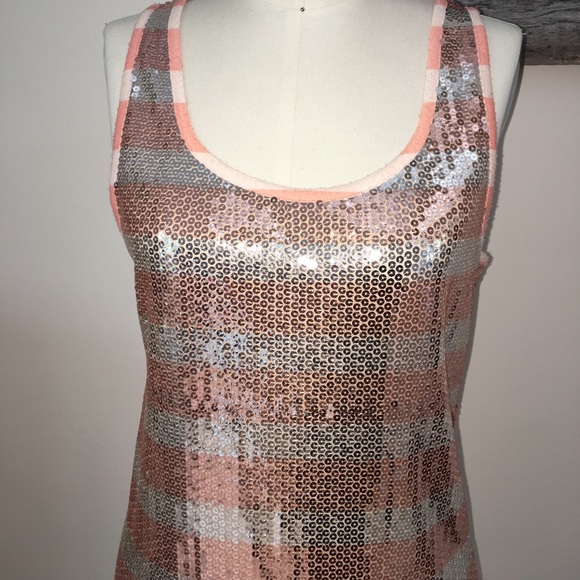 Anthropologie Beachy Glam Peach Sequin Tank Dress - Picture 8 of 8