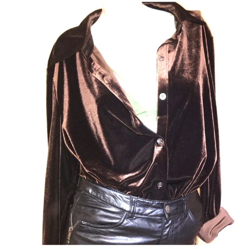 Vintage velvet button down shirt