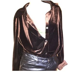 Vintage velvet button down shirt