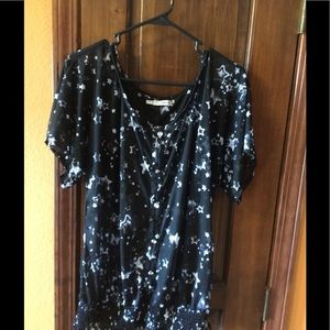 Black and white star with bling buttons