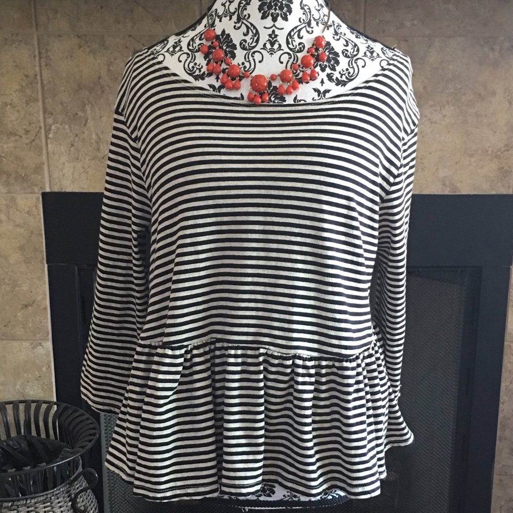 Free People - We The Free Striped Peplum Top