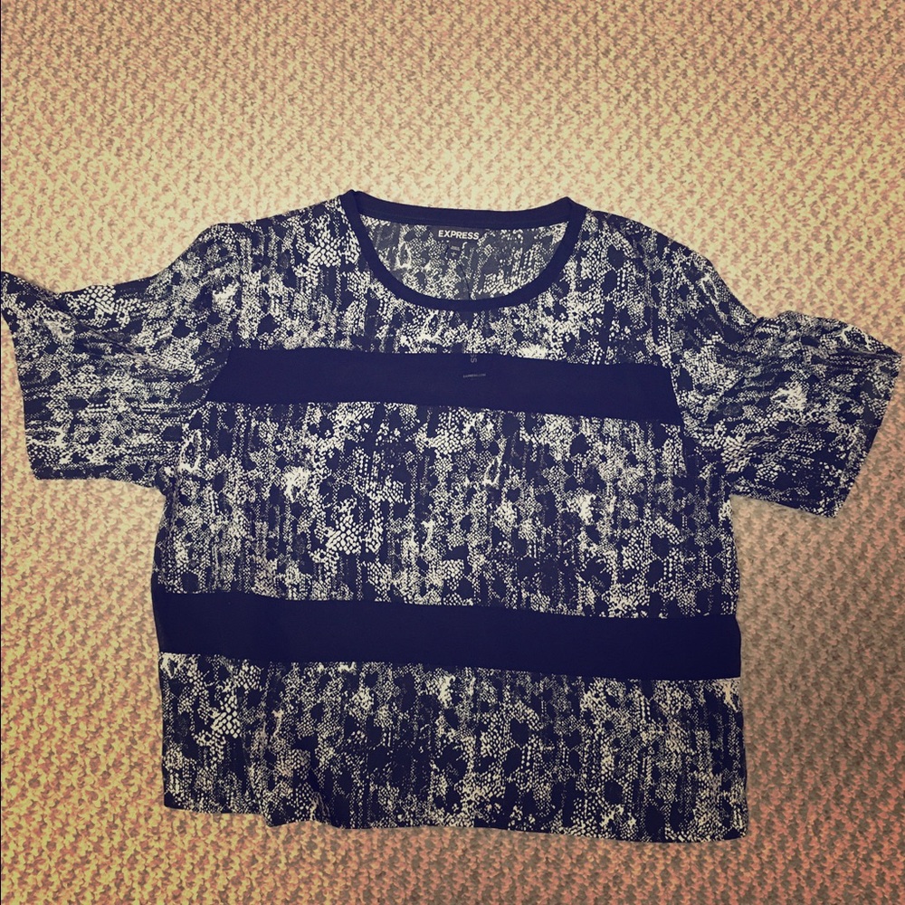 Express Crop Top W/ Sheer Panels