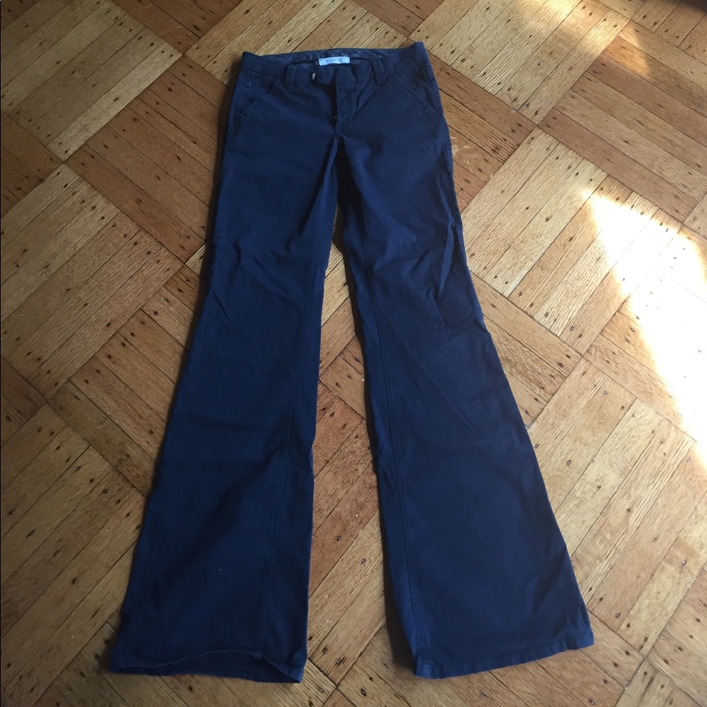Navy wide-leg chinos