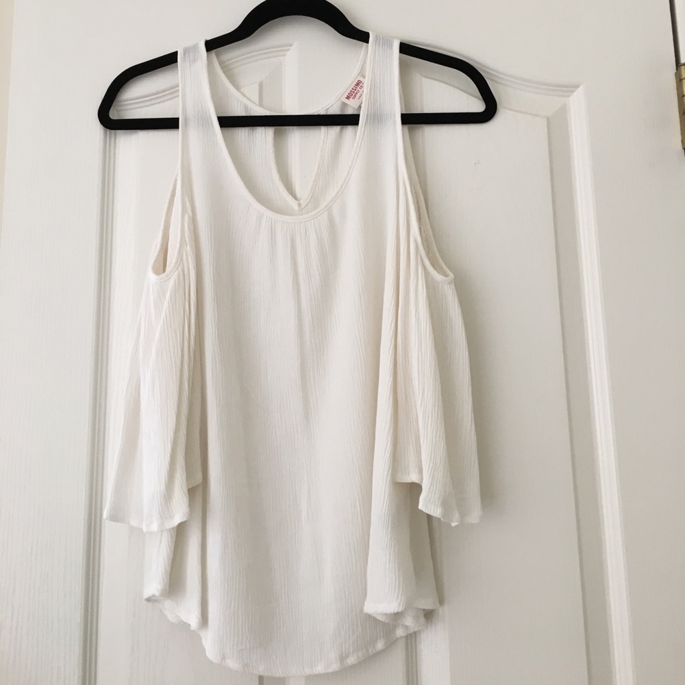 Cream cold shoulder top