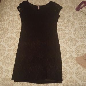 Black lace maternity dress