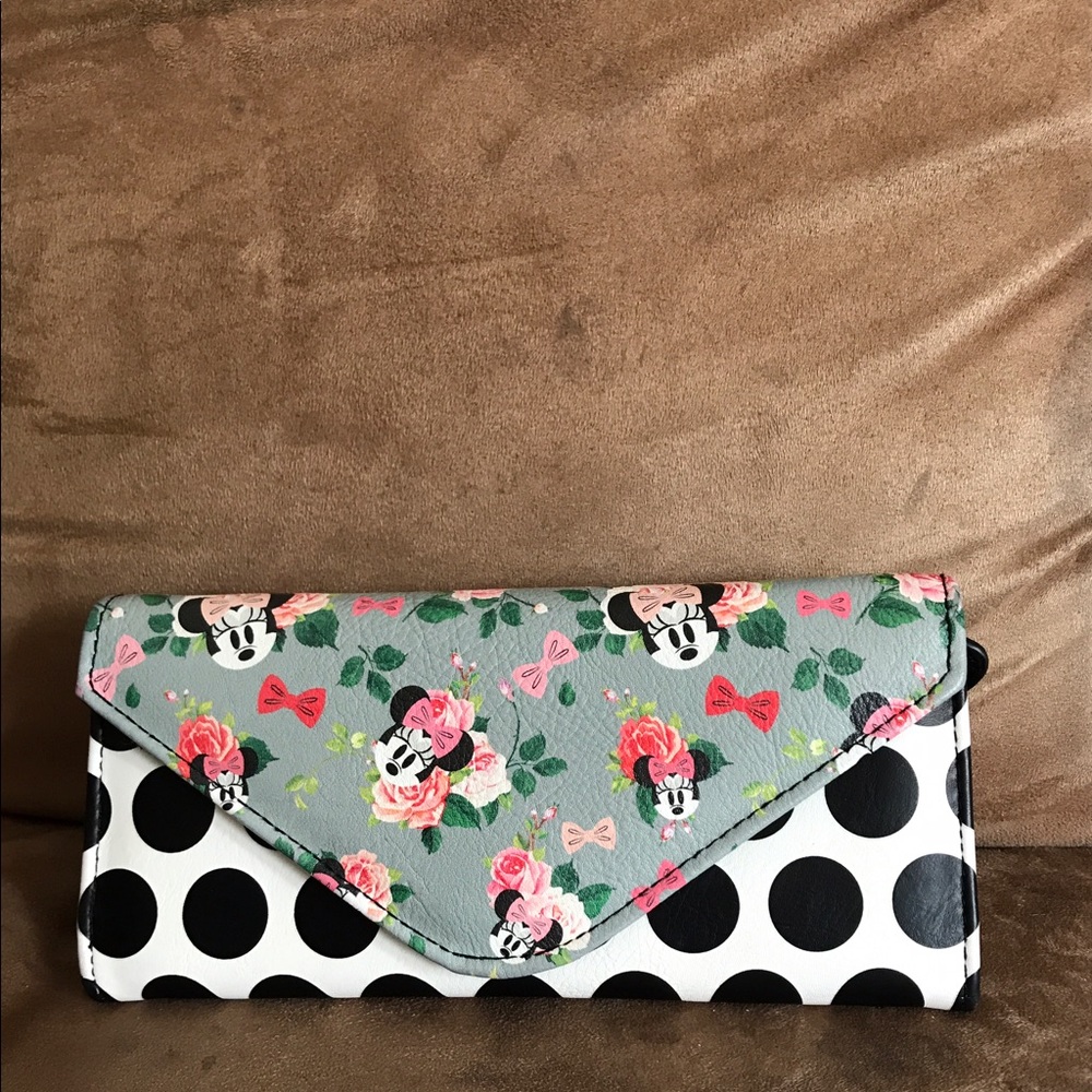 Disney Boutique Minnie Mouse Leather Floral Wallet