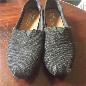 Black Burlap Toms!