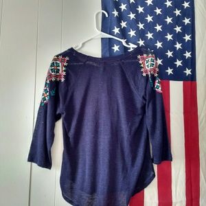 Embroidered navy shirt