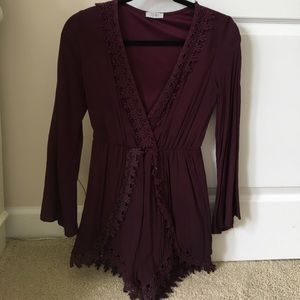 Dark purple Tobi romper with lace detail!