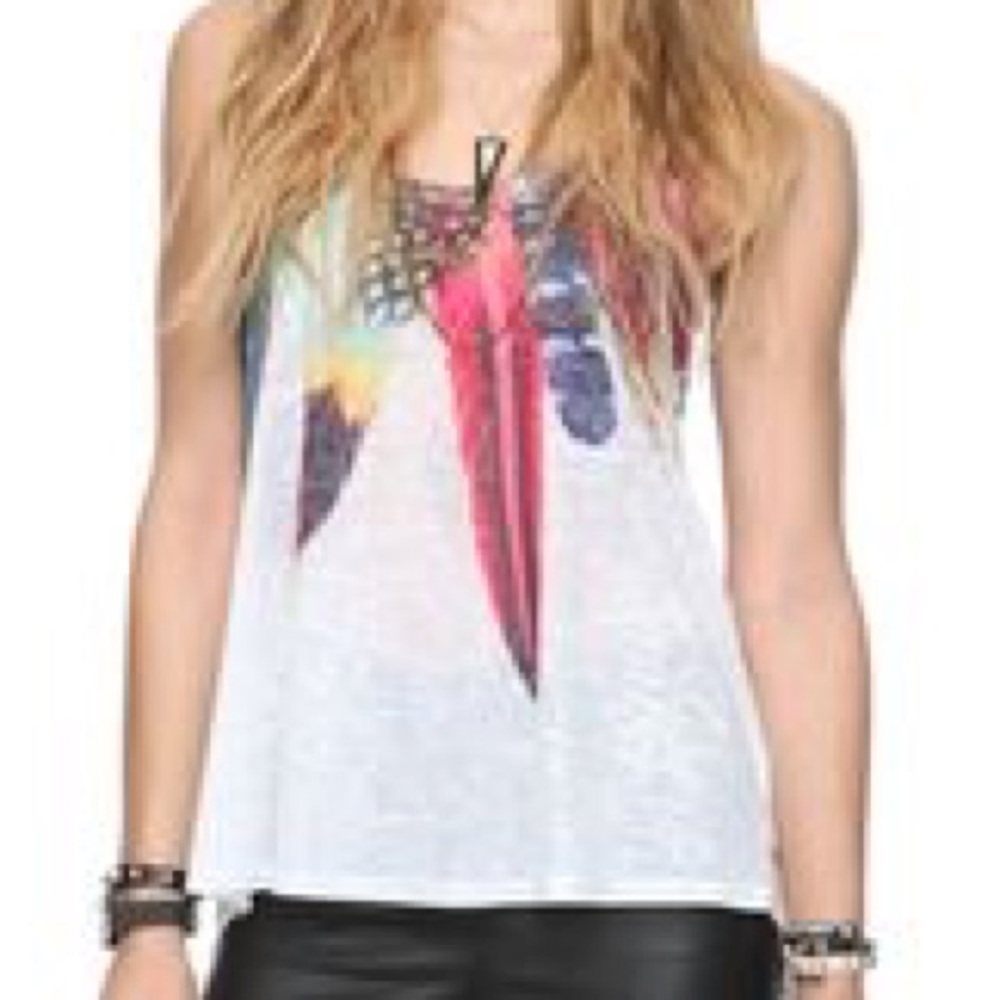 Forever 21 White Feather Tank