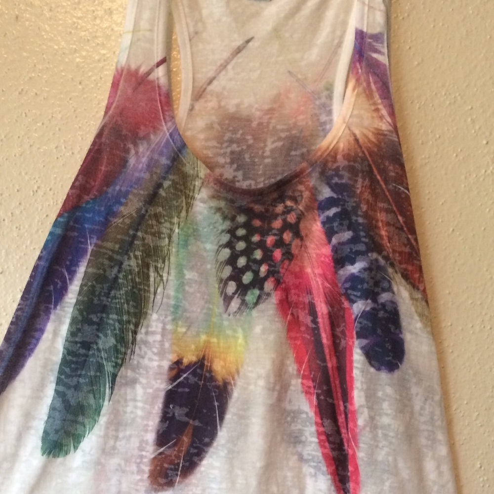 Forever 21 White Feather Tank - Picture 4 of 6