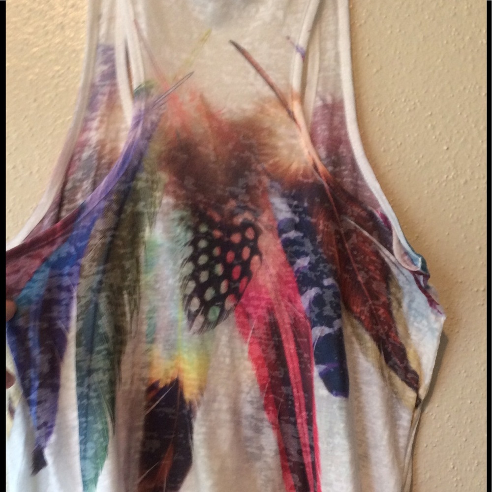 Forever 21 White Feather Tank - Picture 5 of 6