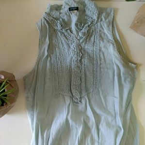 J. Crew frilly neck tank