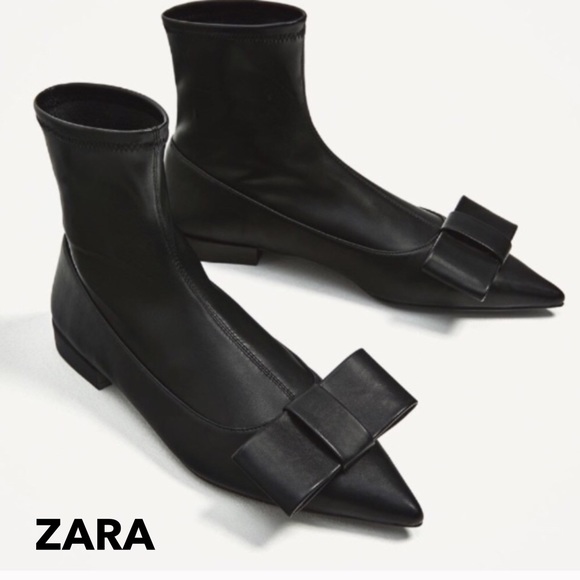 zara flat ankle boots