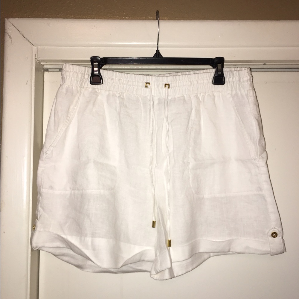Women's Ellen Tracy white linen shorts