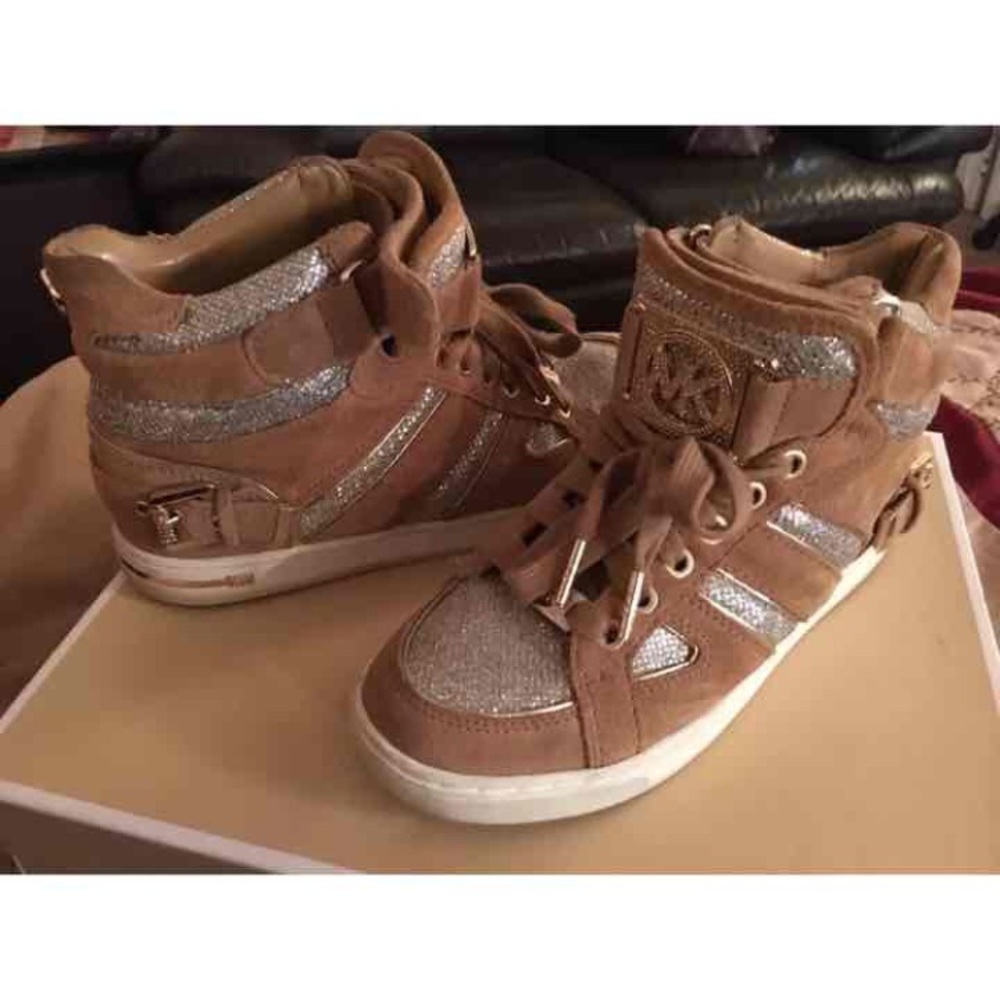 Michael Kors Fulton Gold Suede Sneakers